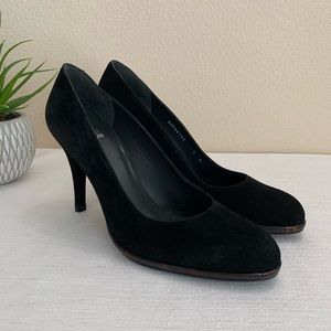 Stuart Weitzman Black Suede Cheetah Pumps Woman’s 9M
